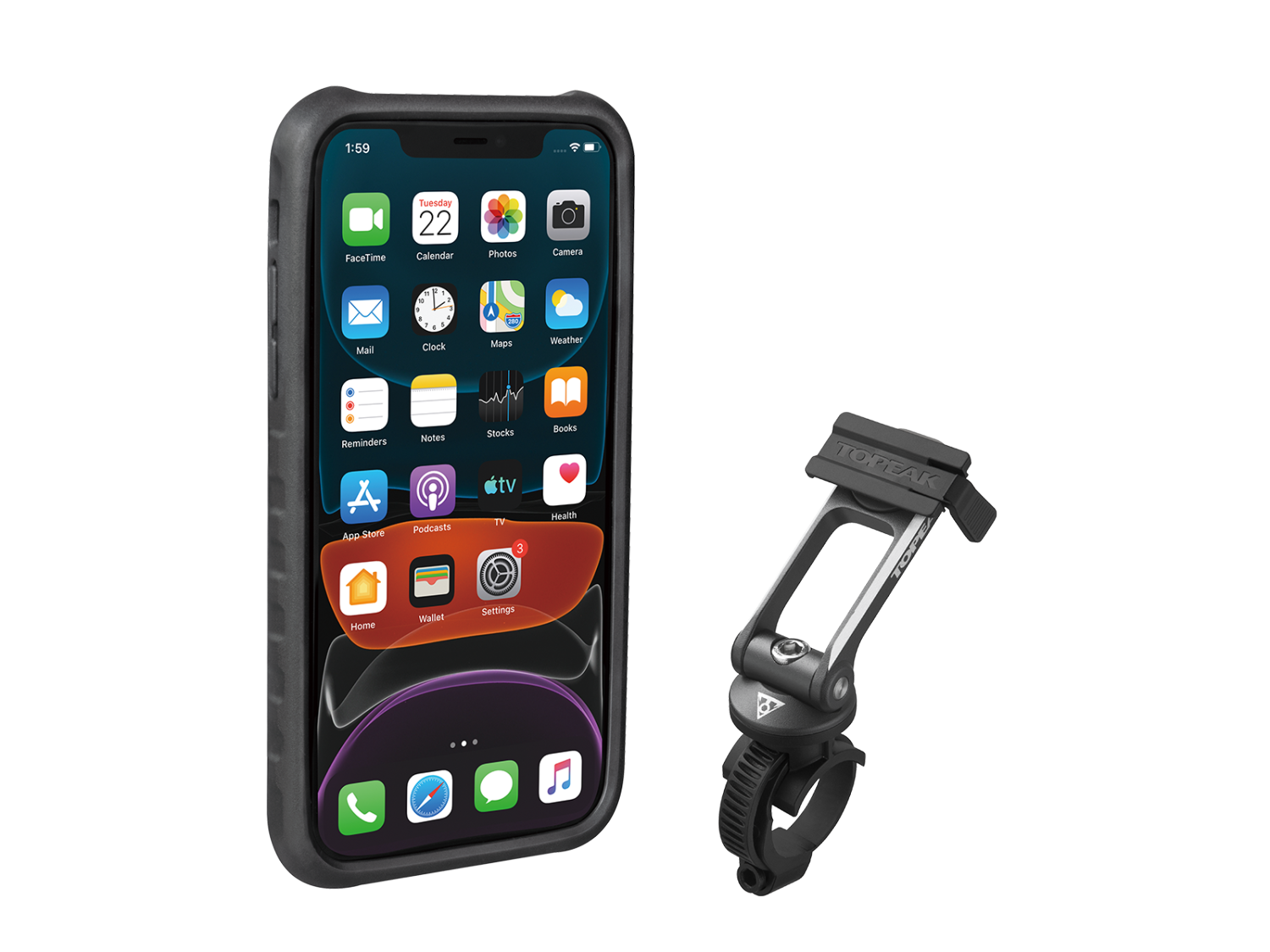 Купить чехол для смартфона topeak ridecase w/ridecase mount works w/iphone  11, с креплением, black/gray, tt9862bg, цена в интернет магазине  Навелосипеде.рф